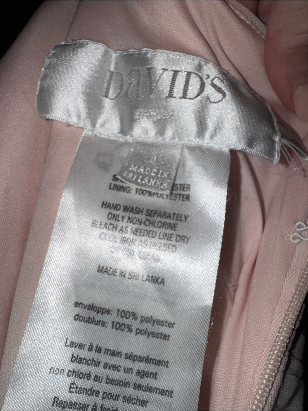 David's Bridal Blush Pink Chiffon Halter Bridesmaid Dress - Picture 2 of 8